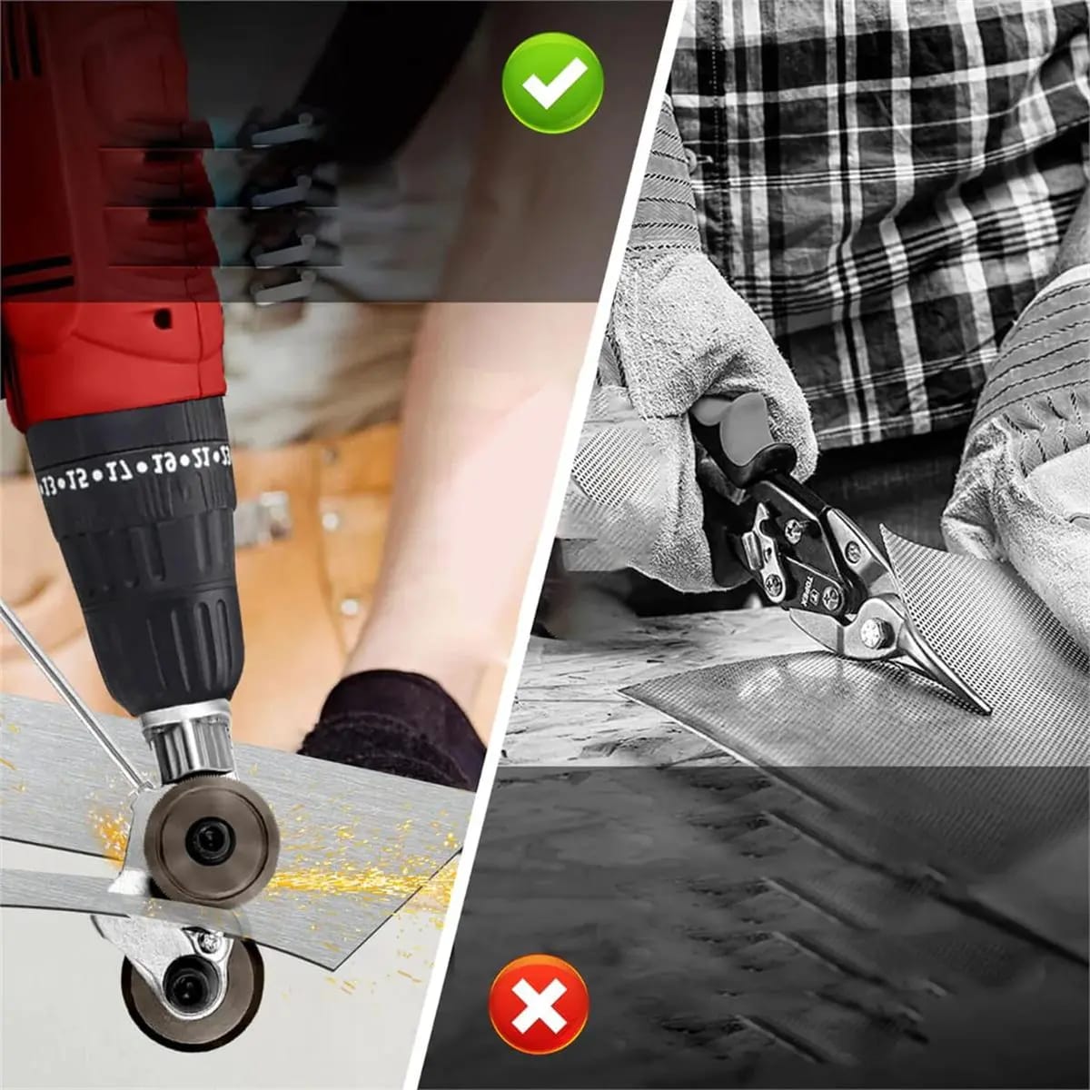 Electric Drill Metal Sheet Cutter β High-Precision Double Gear Attachment for Cordless & Corded Drills