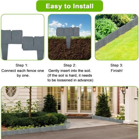 Interlocking Stone-Effect Garden Edging