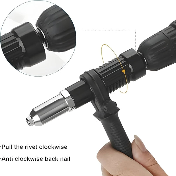 Electric Drill Rivet Gun Adapter – Heavy-Duty Riveting Tool with 80PCS Rivets