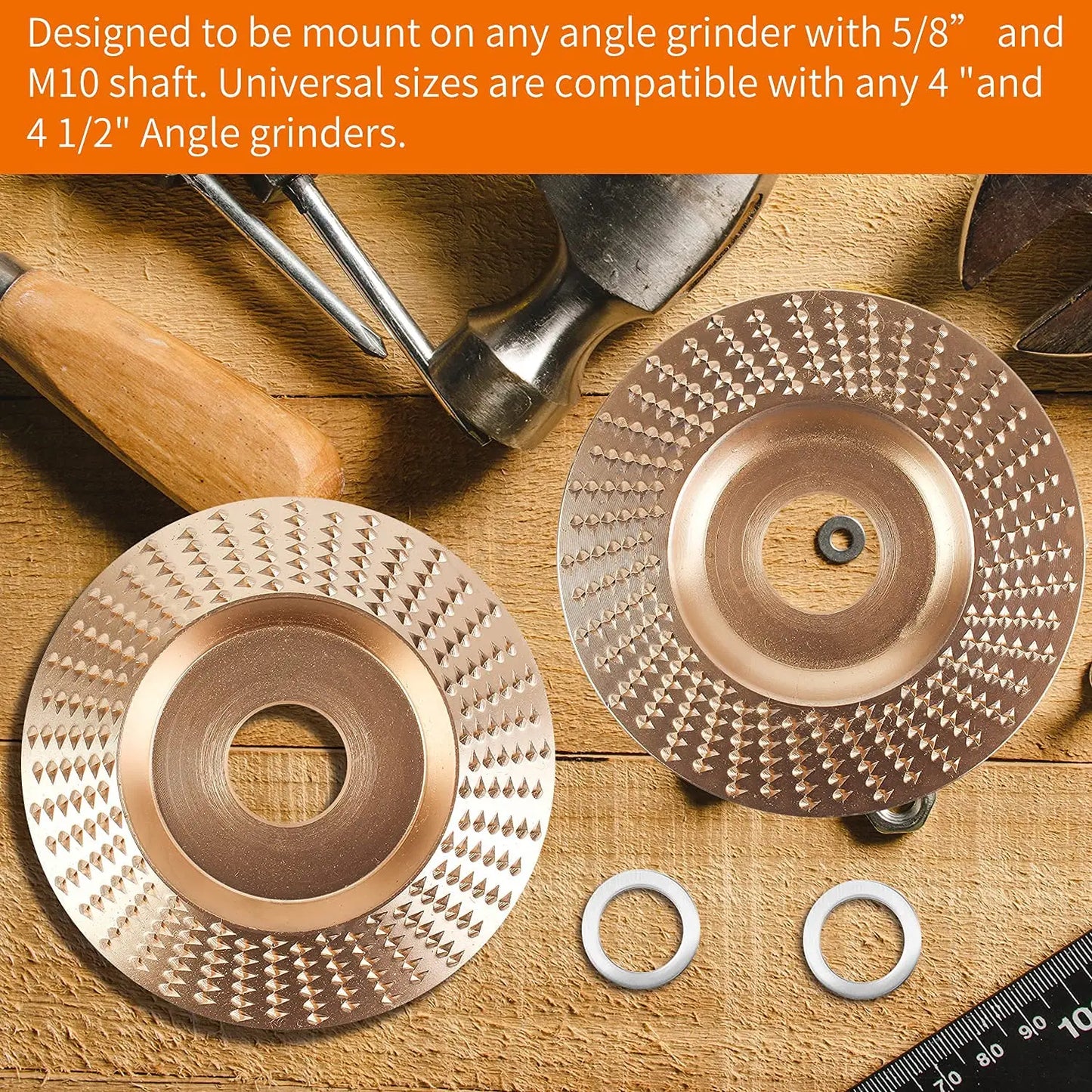 A Set of 6/3 Pcs Wood Carving Disc for 4" or 4 1/2" Angle Grinder with 5/8" Arbor,Grinding Wheel Shaping Disc for Wood Cutting,Grinder Cutting Wheel Attachments,Halloween Christmas Party Gifts,Hand Tools Kits,Summervibes
