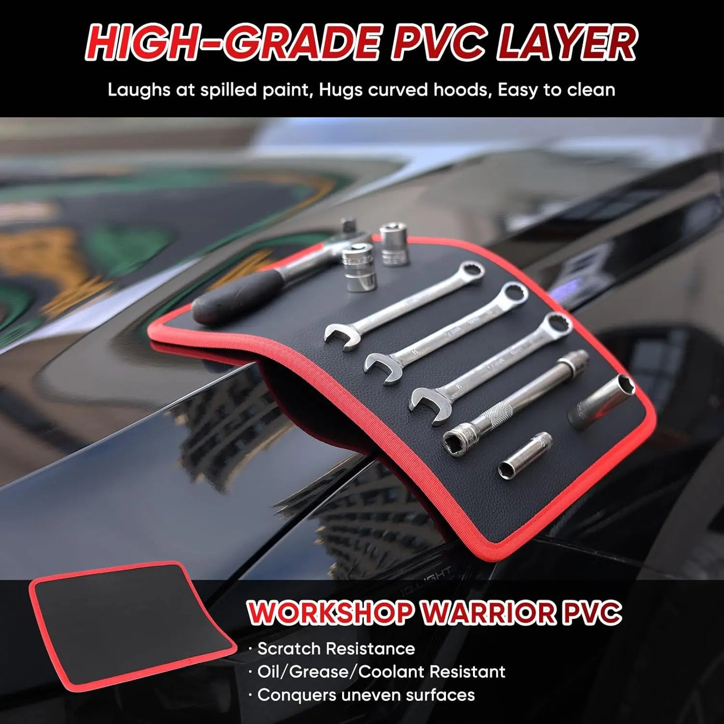 3PCS Magnetic Tool Mat Set – Flexible Magnetic Trays for Garage, Workshop & Auto Repair