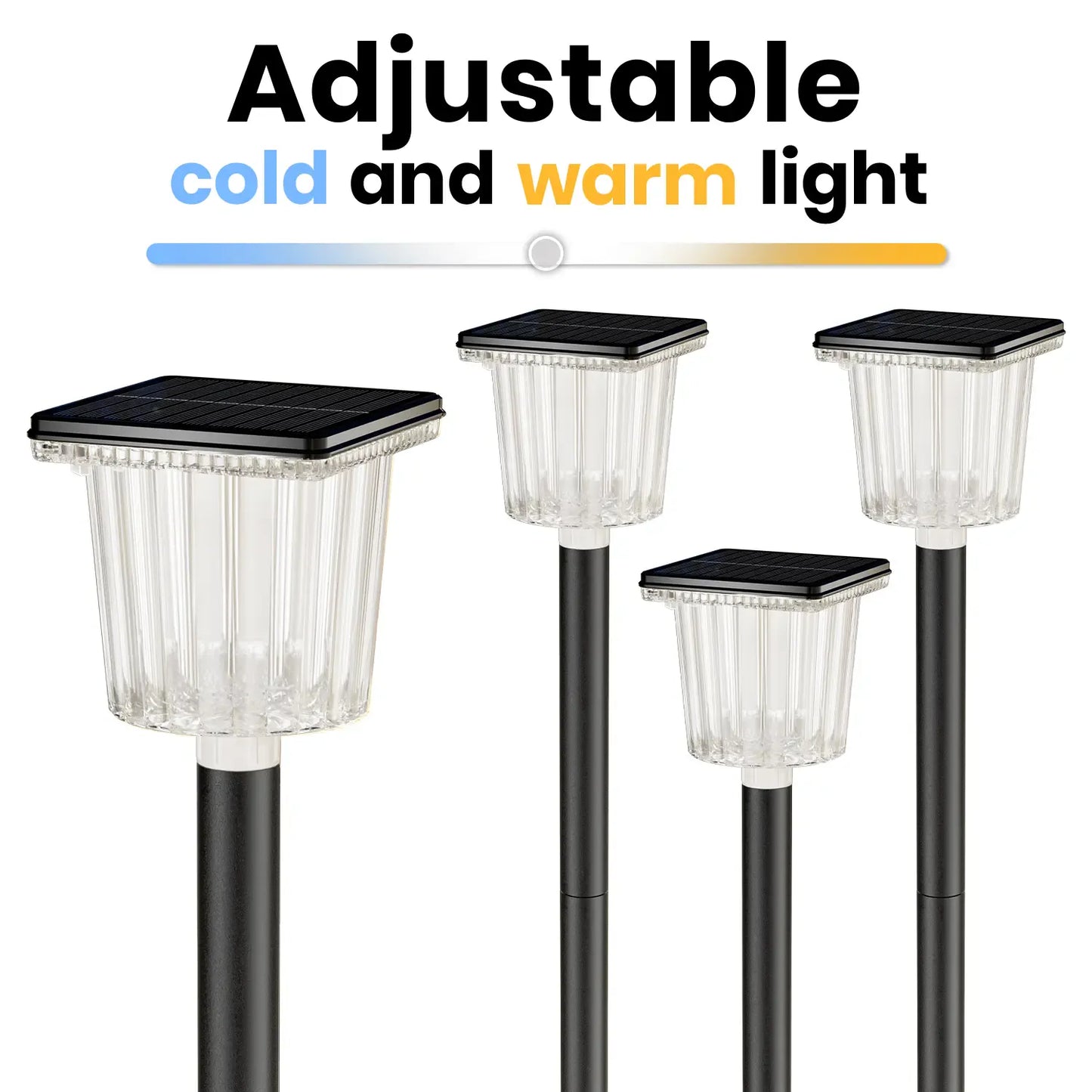 Solar Outdoor Pathway Lights – Adjustable White Modes, Waterproof & Auto On/Off