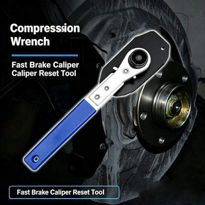 Heavy-Duty Disc Brake Caliper Compression Tool with 10mm Wrench | Brake Pad Piston Spreader for Easy Brake Replacement