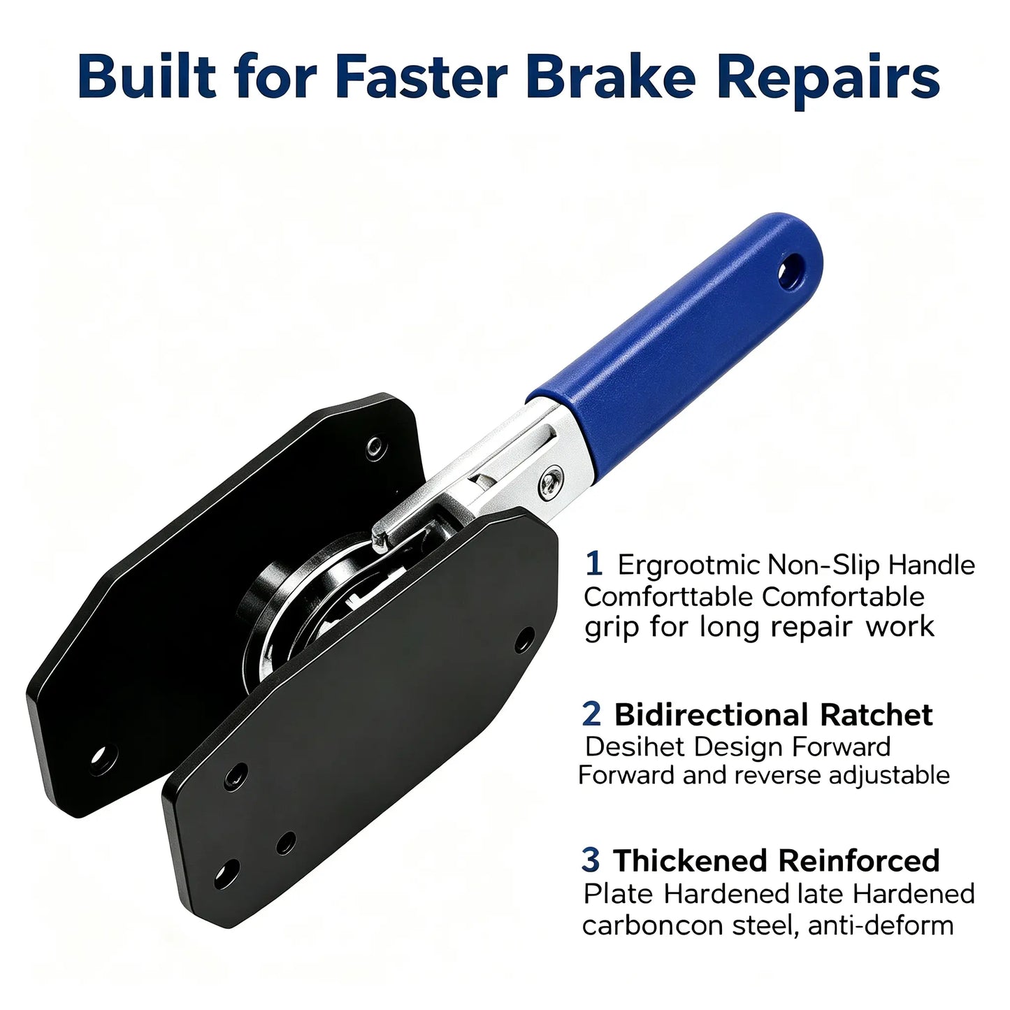Heavy-Duty Disc Brake Caliper Compression Tool with 10mm Wrench | Brake Pad Piston Spreader for Easy Brake Replacement