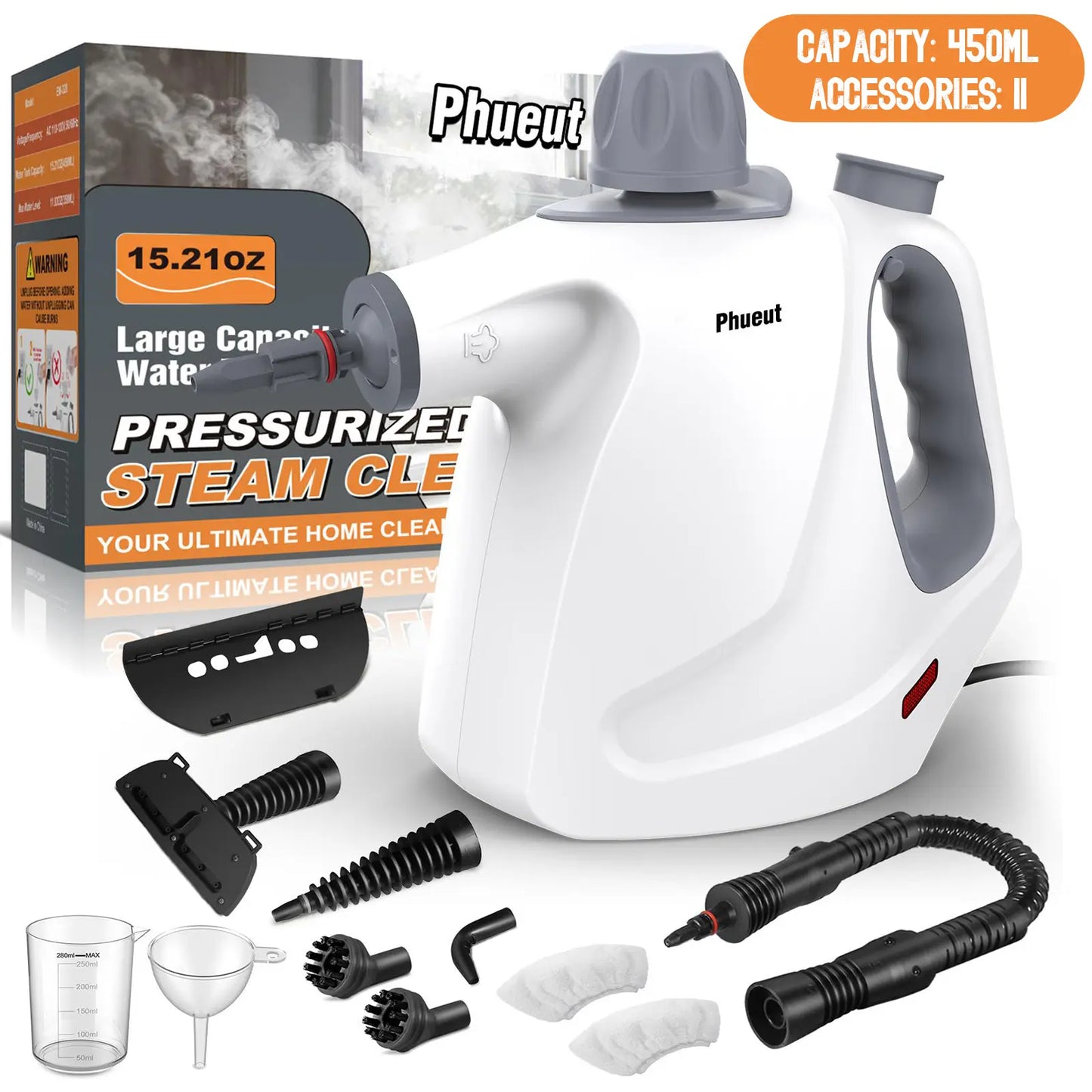 Portable Handheld Steam Cleaner – Multi-Purpose Deep Cleaning Tool with 12 Accessories