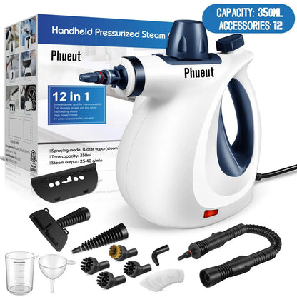 Portable Handheld Steam Cleaner – Multi-Purpose Deep Cleaning Tool with 12 Accessories