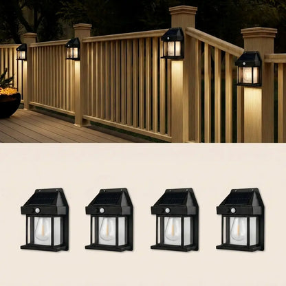 4 Pack Solar Outdoor Wall Lights with Motion Sensor, Waterproof IP65 Garden Security Lighting, 3 Modes Auto Dusk to Dawn, Wireless Decorative Lamp for Patio, Villa, Pathway,#summervibes summergarden#SummerWins #DealsForYouDays