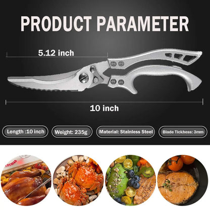 ✂️ Multi-Purpose Kitchen Scissors – Heavy-Duty Stainless Steel Food Shears