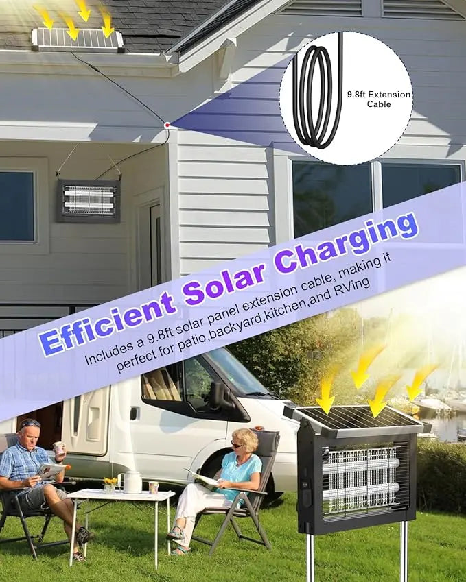 Solar Powered Mosquito Zapper – Waterproof Outdoor Bug Killer Light
