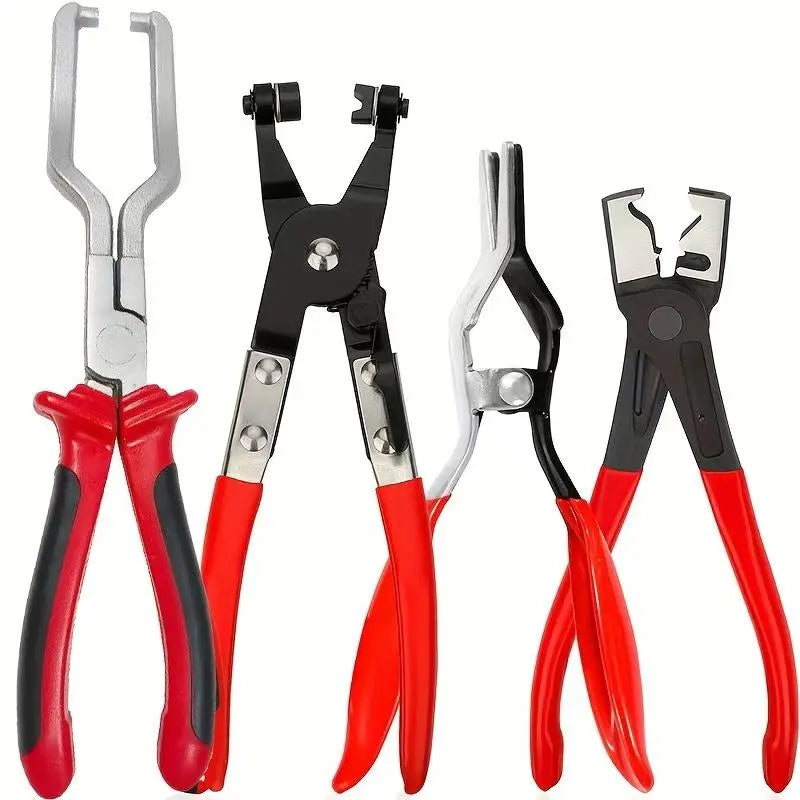 Automotive Electrical Connector Disconnect Pliers Set – Angled & Straight Hose Clamp Removal Tools