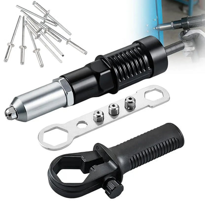 Electric Drill Rivet Gun Adapter – Heavy-Duty Riveting Tool with 80PCS Rivets