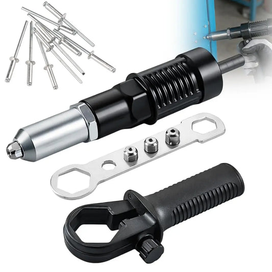 Electric Drill Rivet Gun Adapter – Heavy-Duty Riveting Tool with 80PCS Rivets