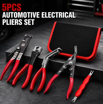 5-Piece Automotive Electrical Connector Disconnect Pliers Set - Mechanic Work Tools with Angled & Straight Pliers, Multifunctional Hose Clamp Remover for Car Repairs, Damage-Free Portable In-Car Accessory, Father's Day Gift, Father's Day Gifts