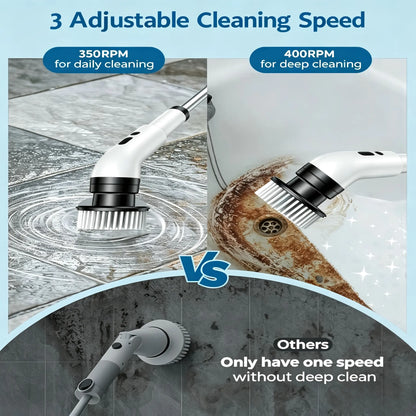 Electric Telescopic Cleaning Brush 9-in-1 – Powerful Deep Cleaning for Home Surfaces