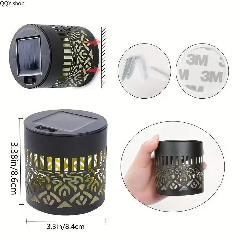 Solar Mandala Projection Wall Lights (2-Pack) – Waterproof Outdoor Ambient Garden Lighting
