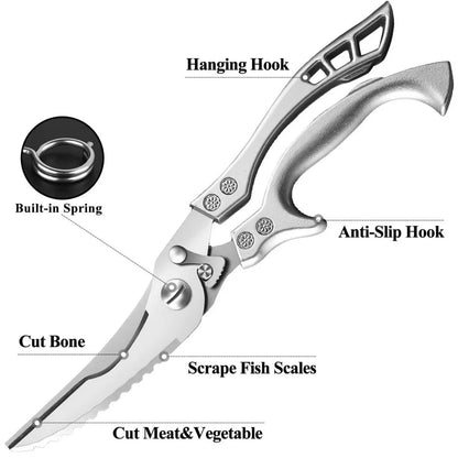 ✂️ Multi-Purpose Kitchen Scissors – Heavy-Duty Stainless Steel Food Shears