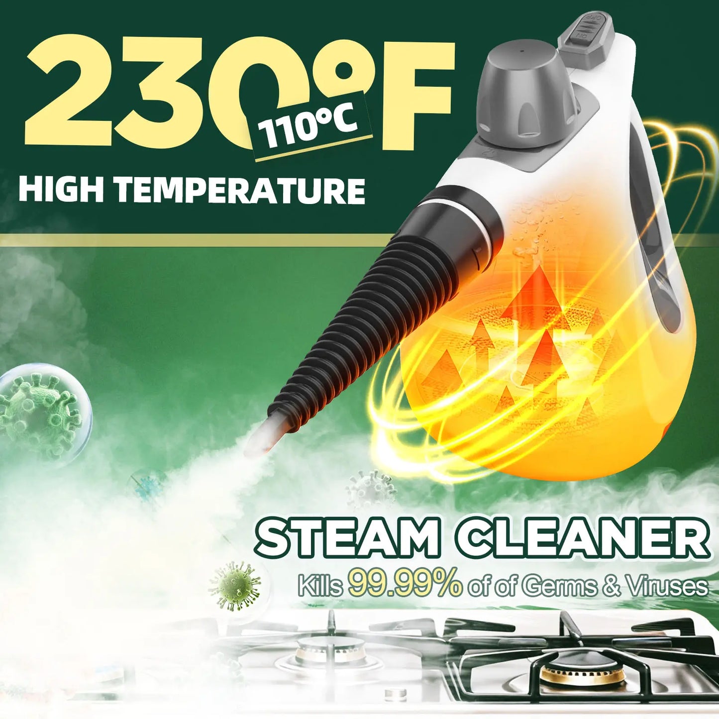 Portable Handheld Steam Cleaner – Multi-Purpose Deep Cleaning Tool with 12 Accessories