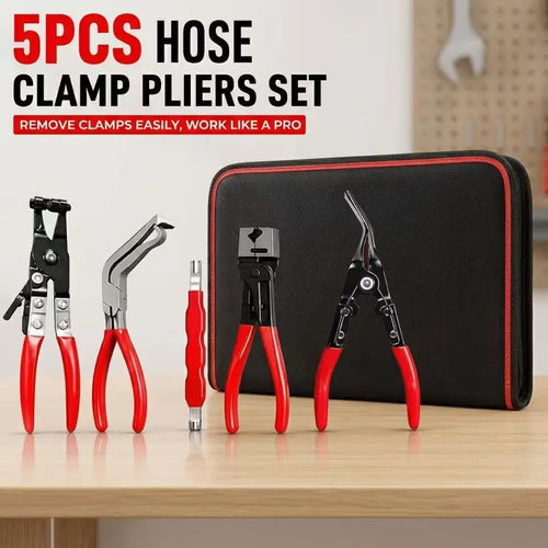 5-Piece Automotive Electrical Connector Disconnect Pliers Set - Mechanic Work Tools with Angled & Straight Pliers, Multifunctional Hose Clamp Remover for Car Repairs, Damage-Free Portable In-Car Accessory, Father's Day Gift, Father's Day Gifts
