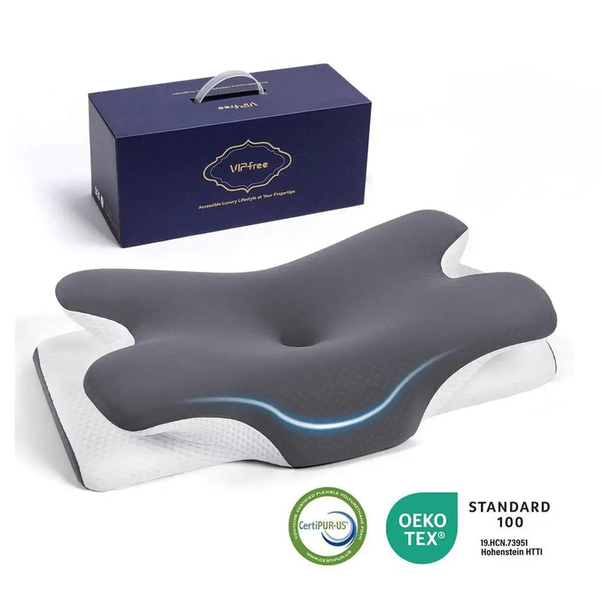 Cooling Ergonomic Memory Foam Pillow for Neck Support