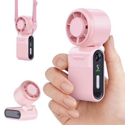 Mini Portable Handheld Turbo Fan – 5-Speed Rechargeable High-Velocity Personal Fan