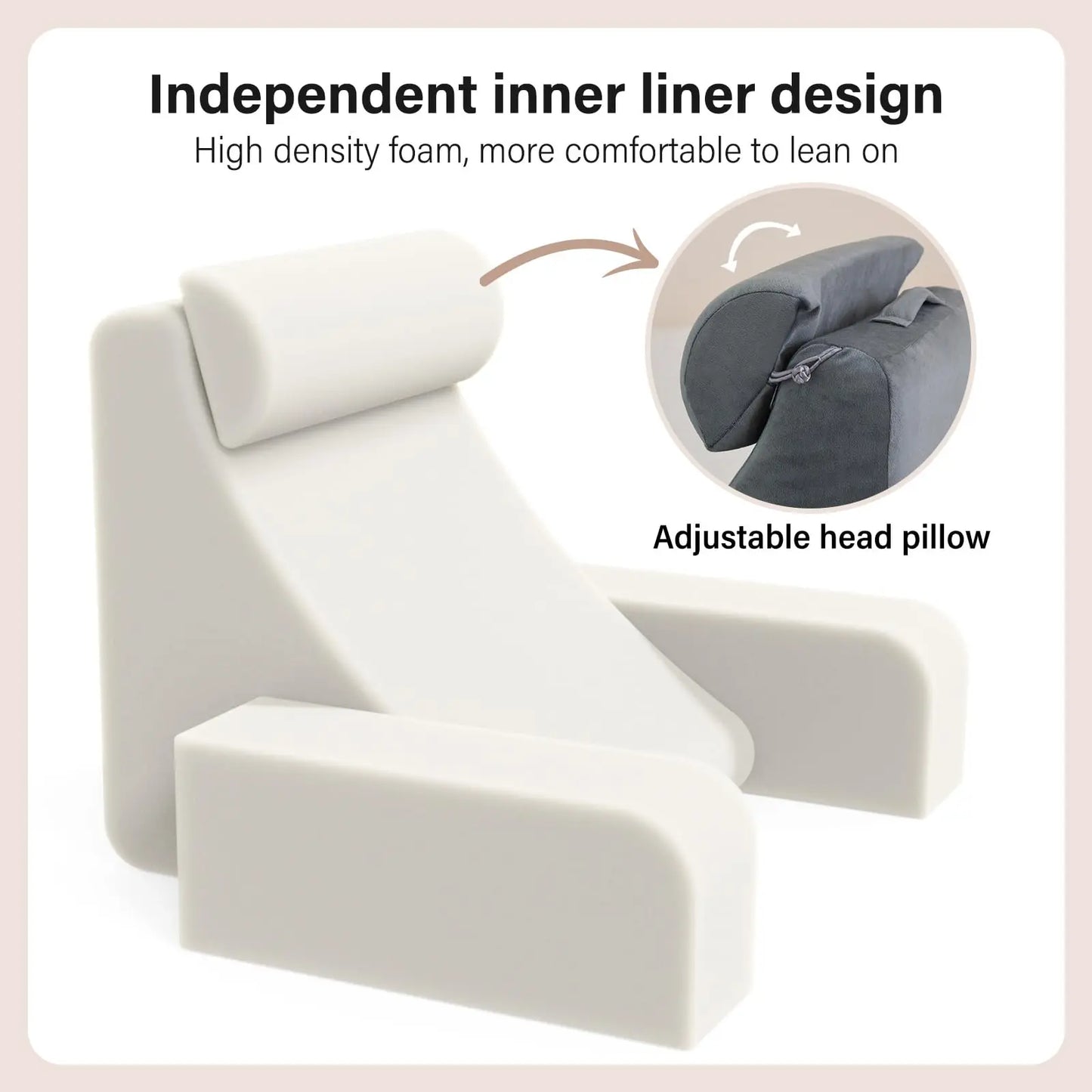 Ergonomic Reading Pillow – Firm Back Support for Reading, Watching TV & Resting