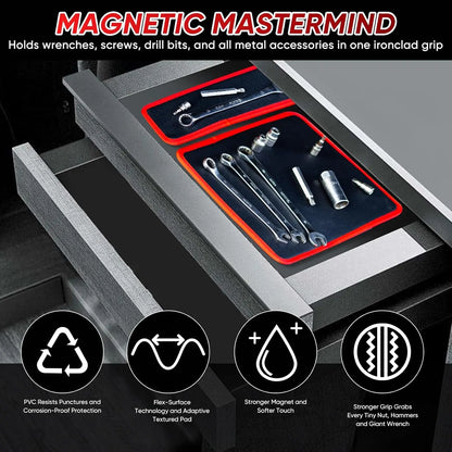 3PCS Magnetic Tool Mat Set – Flexible Magnetic Trays for Garage, Workshop & Auto Repair