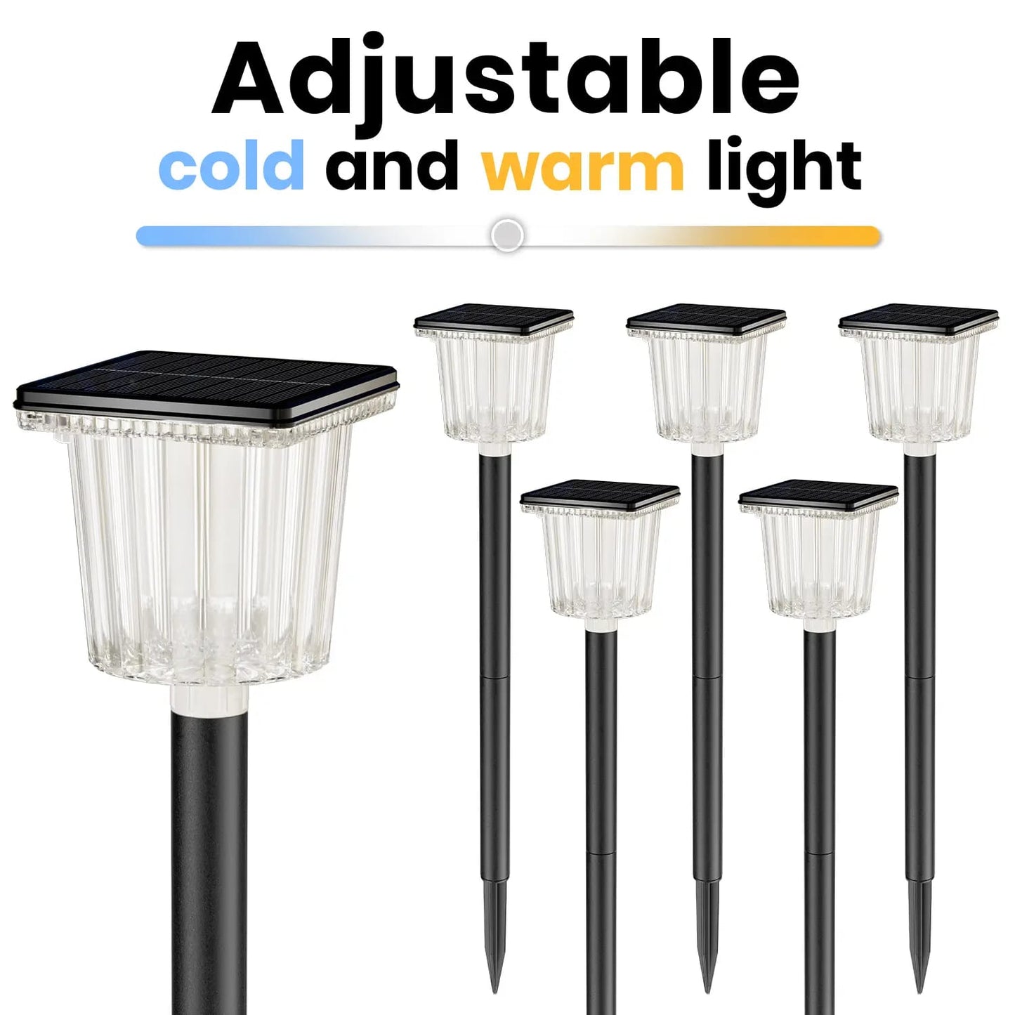Solar Outdoor Pathway Lights – Adjustable White Modes, Waterproof & Auto On/Off