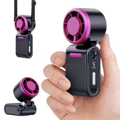 Mini Portable Handheld Turbo Fan – 5-Speed Rechargeable High-Velocity Personal Fan