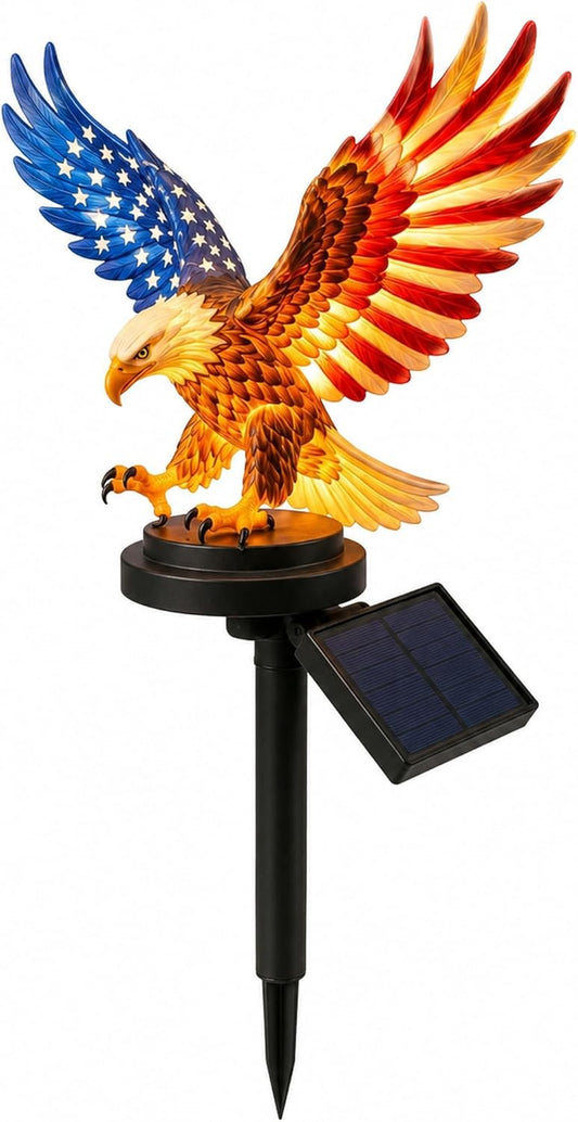 Solar Eagle Garden Light – USA 250th Anniversary July 4th Patriotic Garden Stake Decor