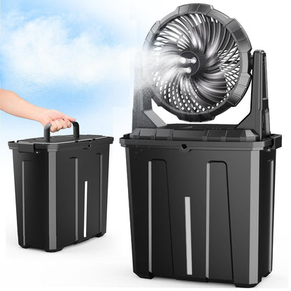 Ausic Portable Misting Fan – 10” Rechargeable Fan with 3-Speed & 3-Spray Cooling System