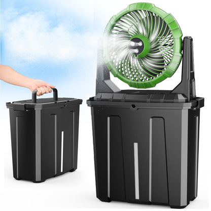 Ausic Portable Misting Fan – 10” Rechargeable Fan with 3-Speed & 3-Spray Cooling System