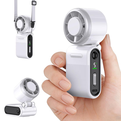 Mini Portable Handheld Turbo Fan – 5-Speed Rechargeable High-Velocity Personal Fan