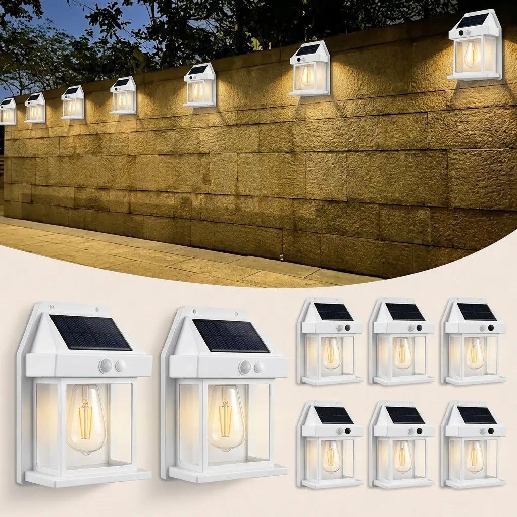 4 Pack Solar Outdoor Wall Lights with Motion Sensor, Waterproof IP65 Garden Security Lighting, 3 Modes Auto Dusk to Dawn, Wireless Decorative Lamp for Patio, Villa, Pathway,#summervibes summergarden#SummerWins #DealsForYouDays