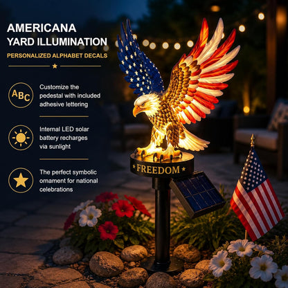 Solar Eagle Garden Light – USA 250th Anniversary July 4th Patriotic Garden Stake Decor