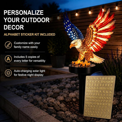Solar Eagle Garden Light – USA 250th Anniversary July 4th Patriotic Garden Stake Decor
