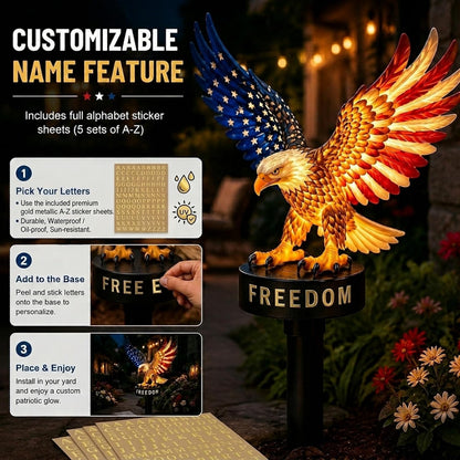 Solar Eagle Garden Light – USA 250th Anniversary July 4th Patriotic Garden Stake Decor