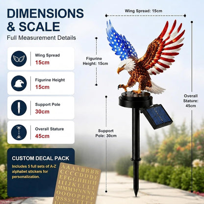 Solar Eagle Garden Light – USA 250th Anniversary July 4th Patriotic Garden Stake Decor