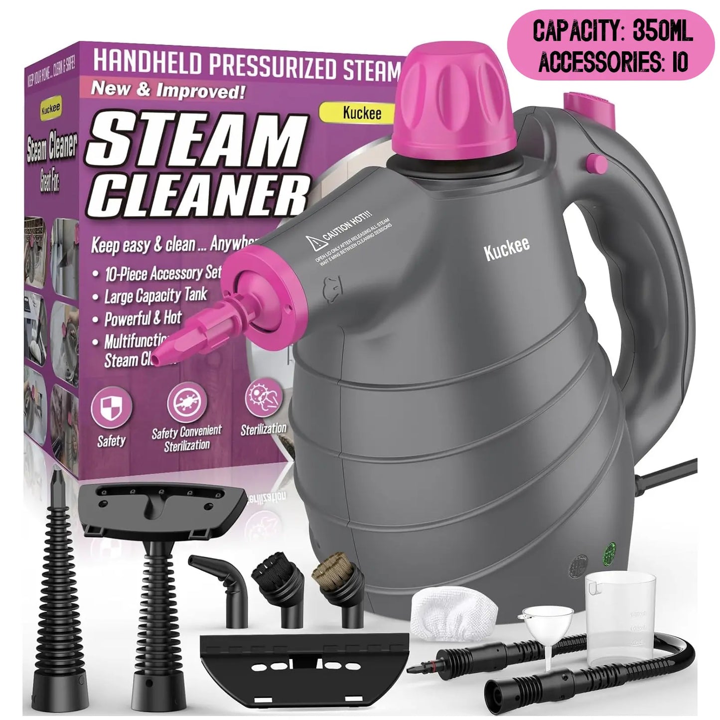 Portable Handheld Steam Cleaner – Multi-Purpose Deep Cleaning Tool with 12 Accessories