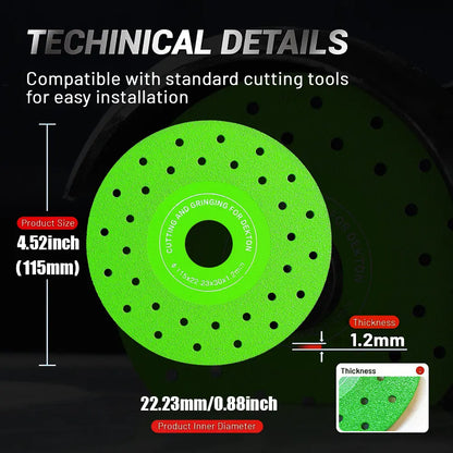 4.5" Diamond Glass Cutting Disc – Ultra-Thin Angle Grinder Blade for Tile, Marble & Granite