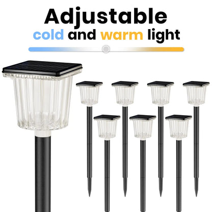 Solar Outdoor Pathway Lights – Adjustable White Modes, Waterproof & Auto On/Off