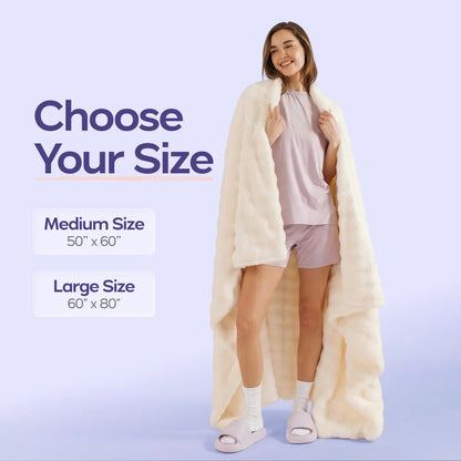 Ultra Soft Cloud Throw Blanket – Thick Faux Rabbit Fur Plush Blanket for Couch & Bed