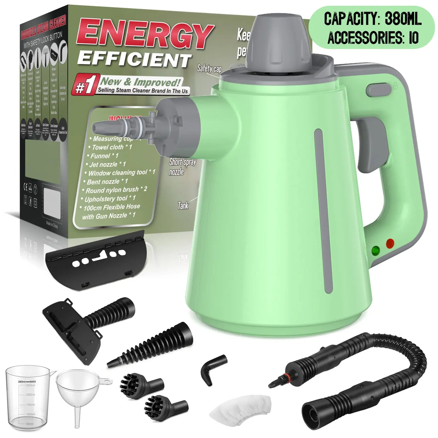 Portable Handheld Steam Cleaner – Multi-Purpose Deep Cleaning Tool with 12 Accessories