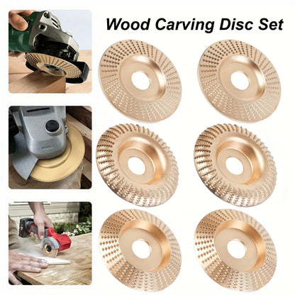 A Set of 6/3 Pcs Wood Carving Disc for 4" or 4 1/2" Angle Grinder with 5/8" Arbor,Grinding Wheel Shaping Disc for Wood Cutting,Grinder Cutting Wheel Attachments,Halloween Christmas Party Gifts,Hand Tools Kits,Summervibes