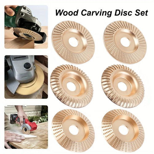 A Set of 6/3 Pcs Wood Carving Disc for 4" or 4 1/2" Angle Grinder with 5/8" Arbor,Grinding Wheel Shaping Disc for Wood Cutting,Grinder Cutting Wheel Attachments,Halloween Christmas Party Gifts,Hand Tools Kits,Summervibes