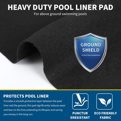 18×40 FT Oval Pool Liner Pad – 220g/m² Puncture & Weed Resistant Ground Protector Mat