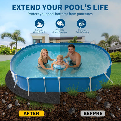 18×40 FT Oval Pool Liner Pad – 220g/m² Puncture & Weed Resistant Ground Protector Mat