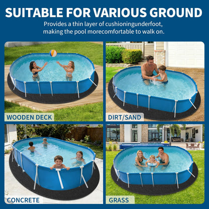 18×40 FT Oval Pool Liner Pad – 220g/m² Puncture & Weed Resistant Ground Protector Mat