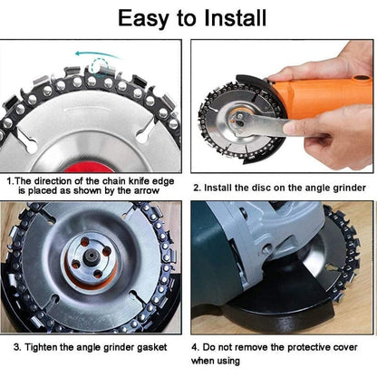 Angle Grinder Chain Disc – Fast Wood Carving & Shaping Wheel for 4" & 4½" Grinders