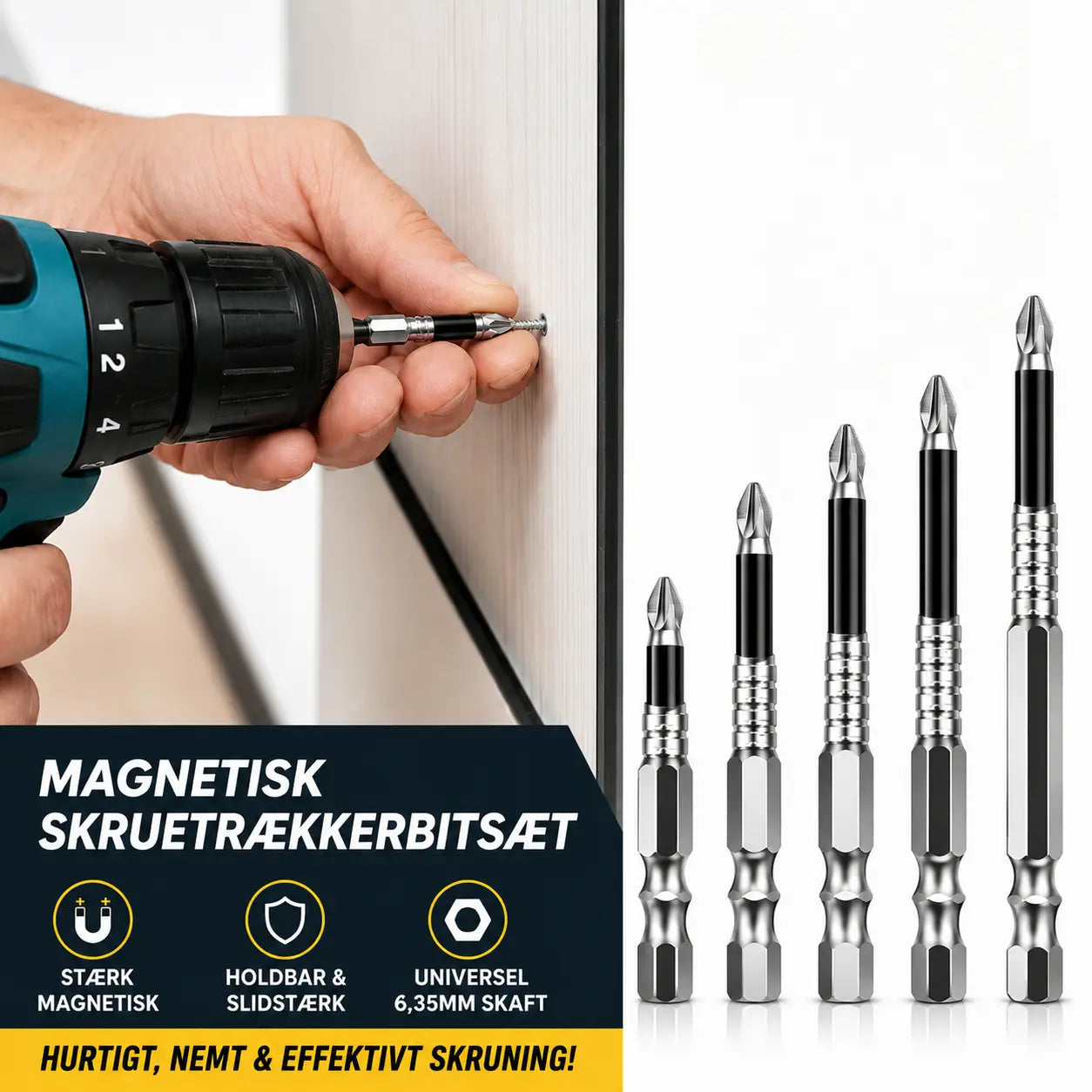 6-pack titanium alloy impact non-slip cross head super hard magnetic screwdriver