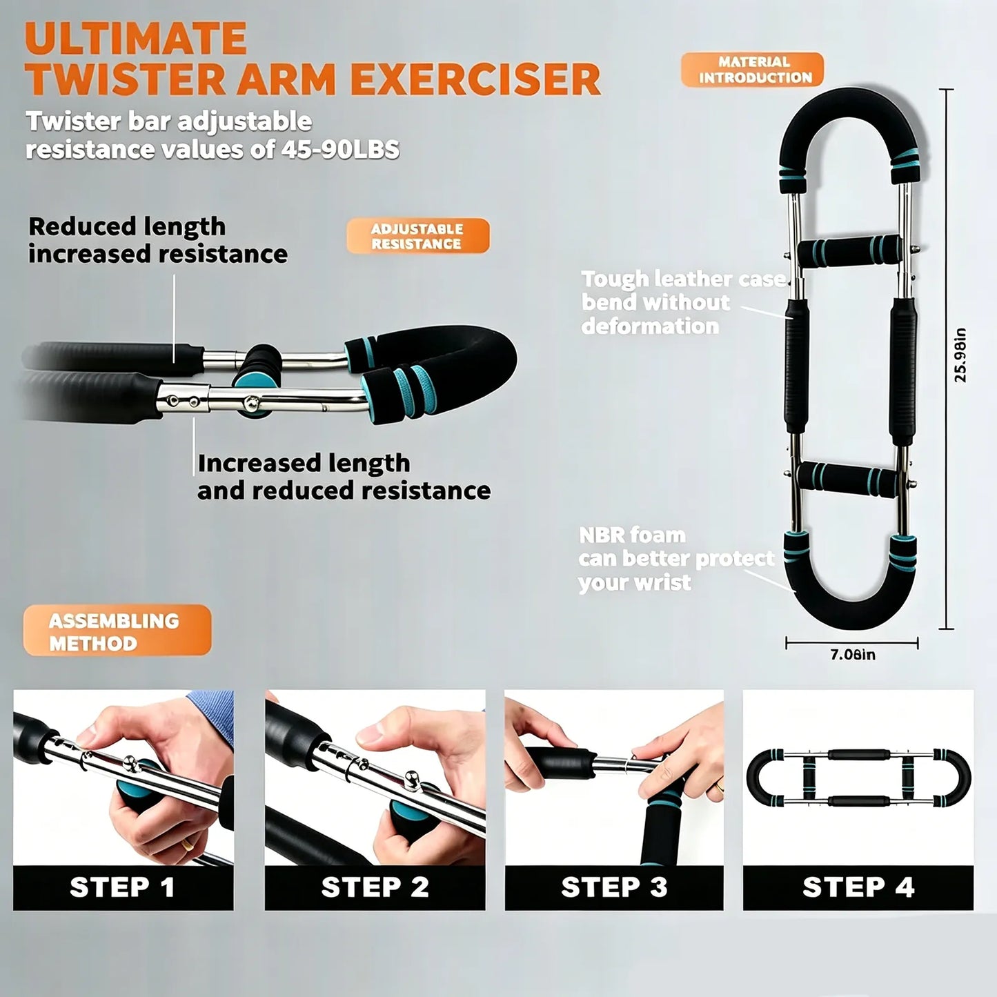 Adjustable U-Shaped Strength Trainer – Multi-Function Arm, Chest & Wrist Workout Equipment